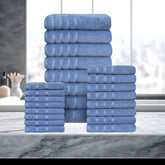 Bibb Home 24 Piece Zero Twist Egyptian Cotton Towel Set